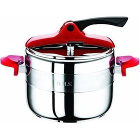 Resim Oms 7 L Klasik Düdüklü Tencere 5080 Kırmızı 