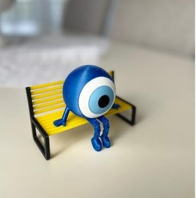 Resim Nazar Boncuğu Dekoratif Figür - Bacaklı Nazarlık Masaüstü Süsü (9x8 cm) - BANK DAHİL DEĞİLDİR 