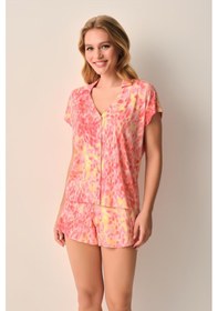 Resim Suwen Olivia Gömlek Yaka Şort Pijama Takımı Sh26621667b913 Turuncu 