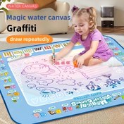 Resim Tekrar Kullanılabilir Sihirli Doodle Mat & Su Çizim Tuvali - 3-6 Yaş Çocuklar İçin Alfabe & Sayılarla, Renkli Eğitici Oyuncak, Eğitici Oyuncaklar için Yıkama 