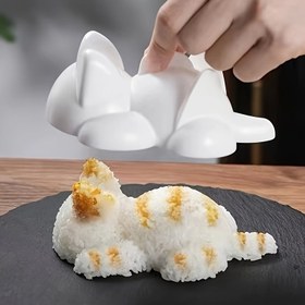 Resim 1 adet WhimsyCat Yaratıcı Kedi Şeklinde Suşi Kalıbı, DIY Suşi Yapımı için Plastik Japon Pirinç Kalıbı, Mutfak Tutkunları için Eğlenceli Mutfak Aletleri 