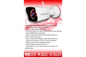 Resim Bayicam 4 Kameralı Kare 4 Dış Kamera Set 250 GB HDD Full HD Gece Görüşlü Güvenlik Kamerası Sistemi 