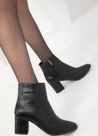 Resim SOHO Siyah-Siyah Kroko Kadın Bot & Bootie 16560 