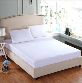 Resim Düz Beyaz Penye Fitted Lastikli Çarşaf %100 Pamuklu 