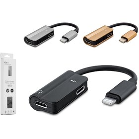 Resim Lightning Şarj & Kulaklık Dönüştürücü Çoklayıcı Kablo Hub 