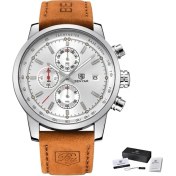 Resim Hanyang L Kahverengi Gümüş Beyaz Benyar Moda Kronograf Spor Erkek Saatler Üst Marka Lüks Kuvars Izle Reloj Hombre Saat Saat Erkek Saat Relogio Masculino (Yurt Dışından) 