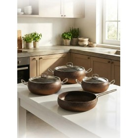 Resim Hascevher Daisy 7 Pcs Güveç Granit Cam Kapaklı 