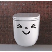 Resim Klozet Banyo Sticker Komik Resim 11 Siyah 