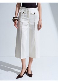 Resim Dilvin 72711 %100 Pamuk Culotte Pantolon-ekru 