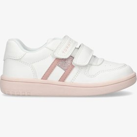 Resim Tommy Hilfiger Flag Velcro Bebek Pembe Spor Ayakkabı 