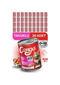 Resim Cango Yavru Yaş Kedi Maması Tavuklu 415gr 36lı 