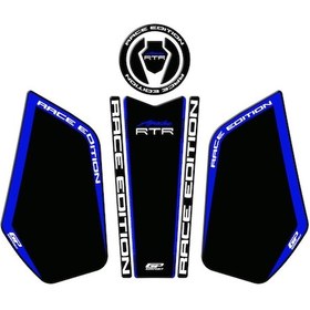 Resim GP Kompozit TVS Apache RTR 200 2024 Uyumlu Tank Pad Seti Siyah - Mavi 