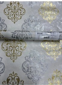 Resim Damaks Gold Gümüş Desen Duvar Kağıdı Çok Renkli 