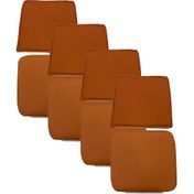 Resim Knsz minder seti 4 lü mazlum trn suni deri oturma ve sırt tel sandalyesi minderi bir arada 