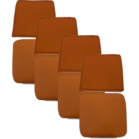 Resim Knsz minder seti 4 lü mazlum trn suni deri oturma ve sırt tel sandalyesi minderi bir arada 