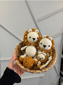 Resim Amigurumi Uyku Arkadaşı Aslan Set 