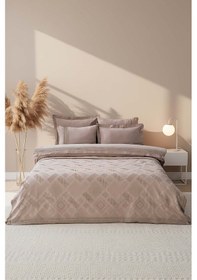 Resim Rivaistanbul Freya Vizon Güpürlü %100 Pamuklu Çift Kişilik Nevresimli Pike Seti - 7 Parça Çeyiz Seti 