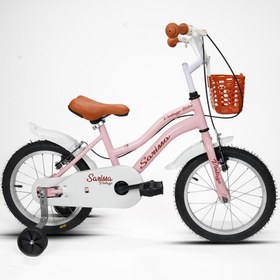 Resim Sarissa Vintage 16 Jant Çocuk Bisiklet 4 ve 7 Yaş Çocuk Bisikleti Yeni Sezon Aksesuarlı Pastel Pembe 
