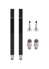 Resim Moveevo 2 Adet Metal Kapasitif Kalem Seti - Nano Lif + Disk Uçlu, 2 Adet Yerine Konulabilir Disk Ve 2 Adet Lif Uçu Hediye 