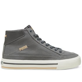 Resim Puma Court Classic Vulc Mid Gri Erkek High Sneaker 