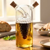 Resim Home Vignora Çift Katmanlı Borosilikat Cam Yağlık Sirkelik Üzüm Figürlü Damlatmaz Şişe 350 ml 