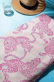Resim Dijital Baskı Plaj Deniz Havlusu Leopar Desenli Peştamal HVL0135 