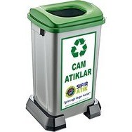 Resim Tuncel Teknik Sıfır Atık Çöp Kovası 50 Litre-Cam Atık 