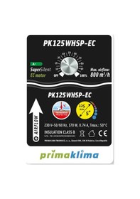 Resim Prima Klima Pk125-Whspec (800 M3/H, 125 Mm) 0-100% Hız Kontrol) - 539394766 