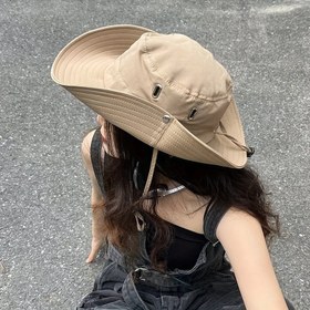 Resim Kadınlar için Ayarlanabilir Bağcıklı Kova Şapka - Hafif Polyester, Seyahat, Kamp, Plaj ve Dağ Tatilleri için Nefes Alabilir ve Şık - Elde Yıkanabilir, Tüy Olmayan, Plaj Şapkası 