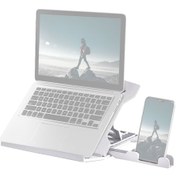 Resim Singree Katlanabilir 8 Kademeli Yükseklik Ayarlı Taşınabilir Dizüstü Bilgisayar Standı - 10-15.6 İnç Beyaz 
