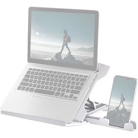 Resim Singree Katlanabilir 8 Kademeli Yükseklik Ayarlı Taşınabilir Dizüstü Bilgisayar Standı - 10-15.6 İnç Beyaz 