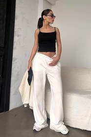 Resim Madmext Sarı Bol Paça Kadın Eşofman Altı Mg2279 