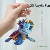 Resim 2D Akrilik Düz 2D Akrilik Düz - Çiçekli Taçlı, Yuvarlak Halka Tokalı, Arkadaş ve Aile İçin İdeal Hediye, Tüm Mevsimler İçin Kullanılabilir, Festivite Uygun Aksesuar|Oyuncağı Tasarım|Halka Tokalı Kapanış, Kaplumbağa Hediyeleri 