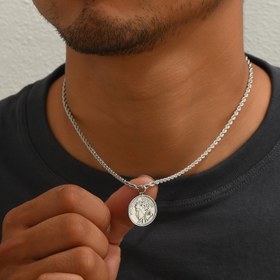 Resim 1 adet Paslanmaz Çelik Sikke İnsan Kafası Kolye Erkekler için 