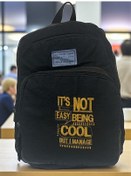 Resim Kaliteli Siyah Vintage Salaş Baskılı Disayn Günlük Gezi Okul Sırt Çantası Revilla Bag 28x38cm Sarı - Siyah 