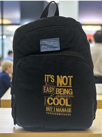 Resim Kaliteli Siyah Vintage Salaş Baskılı Disayn Günlük Gezi Okul Sırt Çantası Revilla Bag 28x38cm Sarı - Siyah 