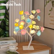 Resim Shenzhi Tech Gül Ağacı Lambası, Ev Oturma Odası Cadılar Bayramı Noel Masa Dekoru için USB Güçlü LED Işık Çiçek Gece Lambası 