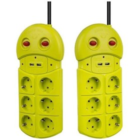 Resim VEA VE-970USB 2xUSB'li 1.5 Metre 6'lı Akım Korumalı Grup Priz 