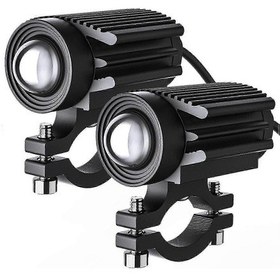 Resim 2 Adet Motosiklet Led Sürüş Farları 12000lm Üç Renkli Mini Farlar Sis Farları 60w 6000k G20242102516 . 