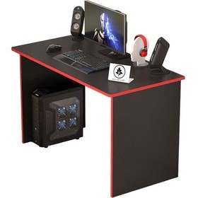 Resim Oyuncu Masası Gamer Model Çalışma Masası Siyah-kırmızı Model Düz Model 