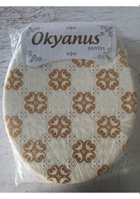 Resim Okyanuz Altın Dantel Desenli Yumuşak Klozet Kapağı Diğer 
