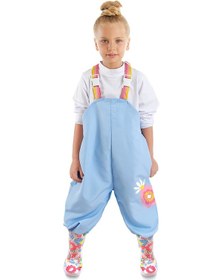 Resim Denokids Çiçekli Kız Çocuk Su Geçirmez Yağmur Tulumu Renkli 
