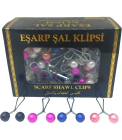 Resim Vice Avm Renkli 100 Parça Eşarp Başörtü - Şal Klipsi GO53/00974 