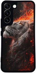 Resim Samsung Galaxy S22 ile Uyumlu Siyah Kılıf, Yumuşak Silikon, Koruyucu, Şok Emici, Galatasaray Baskılı 