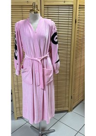 Resim Kadife Sabahlık Pembe Pembe 