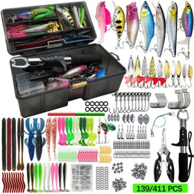 Resim 139/411 adet Balıkçılık Taktiği Seti, Pense, Balık Kontrol Cihazı, Crankbait, Minnow, Sequin, Spinner, Sert/Yumuşak Yem, saç tokası Sinker, Döner Halka ve Daha Fazlası İçin Tam Bir Balıkçılık Deneyimi - Anneler Günü, Bağımsızlık Günü, Şükran Günü, Noel ve Ramazan İçin Mükemmel 