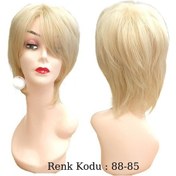 Resim Ebru Model Kadın Peruk Kısa Fiber Sentetik Açık Küllü Platin 