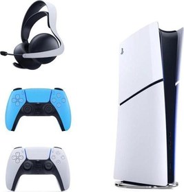 Resim Playstation 5 Slim İthalatçı Garantili + 2. Mavi Dualsense + Pulse 3D Kablosuz Kulaklık 