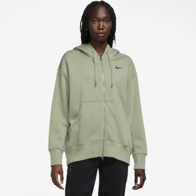 Resim Nike Sportswear Phoenix Fleece Oversize Kadın Yeşil Eşofman Üstü 