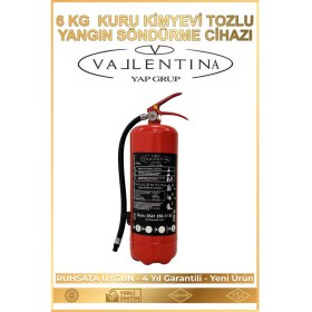 Resim Vallentina 6 kg Kuru Kimyevi Tozlu Yangın Söndürme Tüpü Tse-Hyb/ce Belgeli 4 Yıl Garantili (Ruhsata Uygun) 